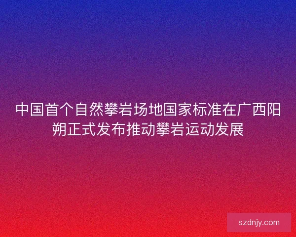 中国首个自然攀岩场地国家标准在广西阳朔正式发布推动攀岩运动发展