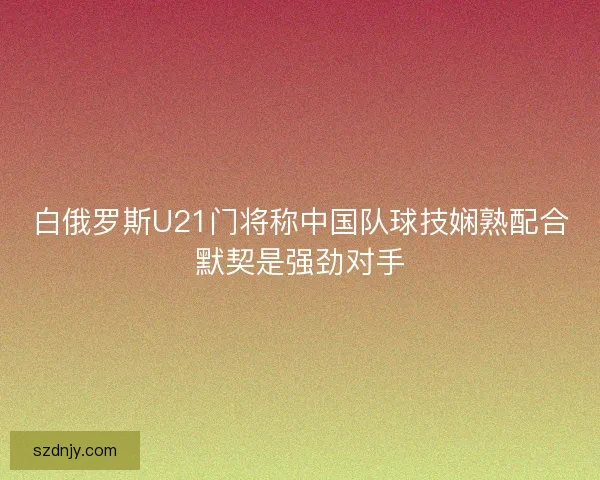 白俄罗斯U21门将称中国队球技娴熟配合默契是强劲对手