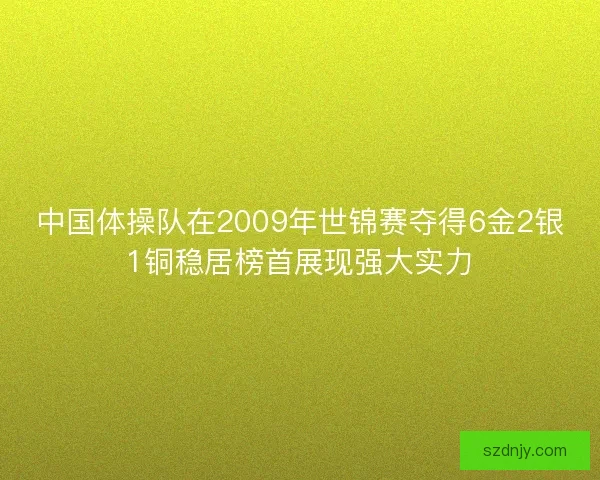 中国体操队在2009年世锦赛夺得6金2银1铜稳居榜首展现强大实力